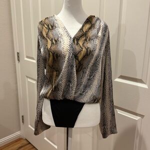 Snakeskin print Zara bodysuit